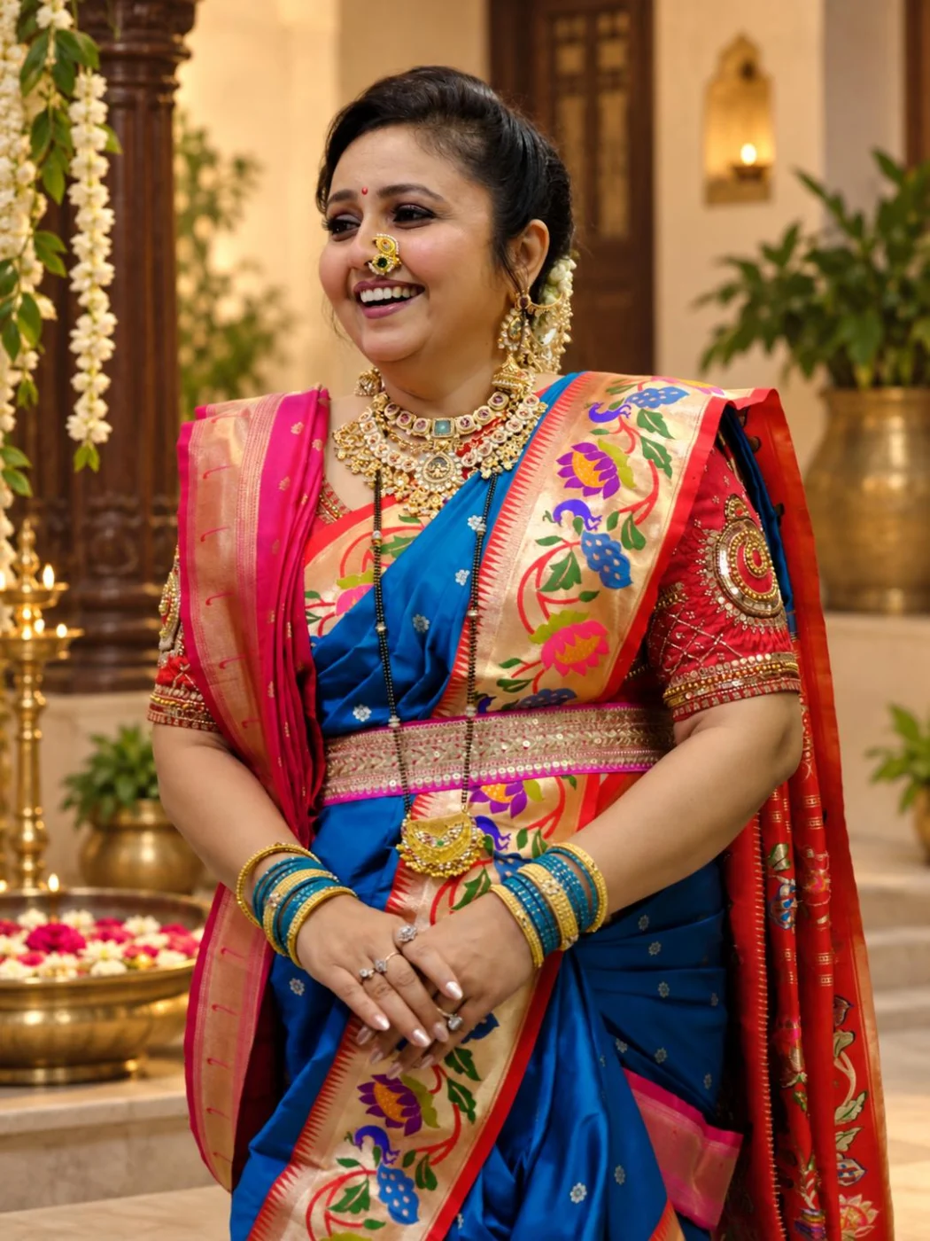 Shweta Bobde, who personally guides every customer through the Paithani collection